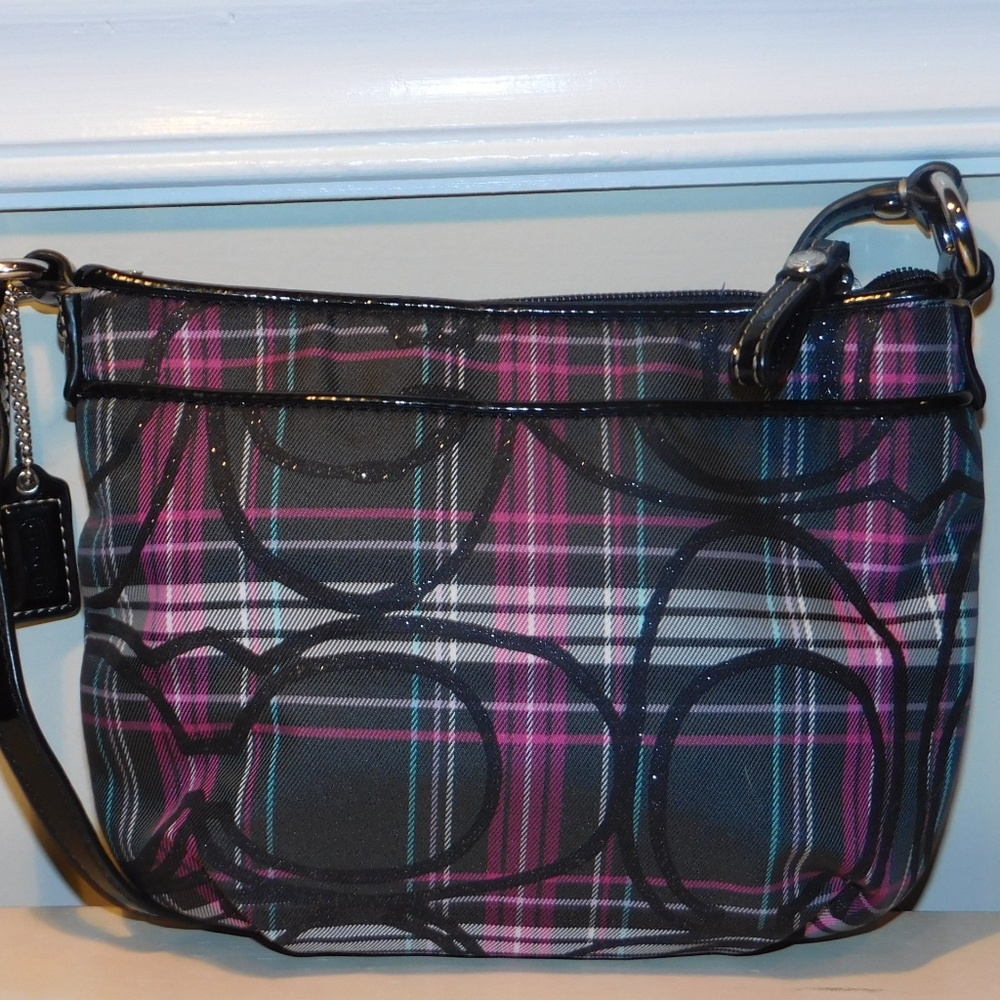 SOLD!!! YEA! Signature Coach Plaid Purple purse